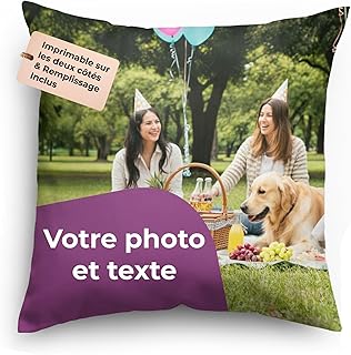 DIY : Fabriquer des coussins personnalisés pour votre salon Coussin Personnalisé avec Photo et Texte, 35 × 35